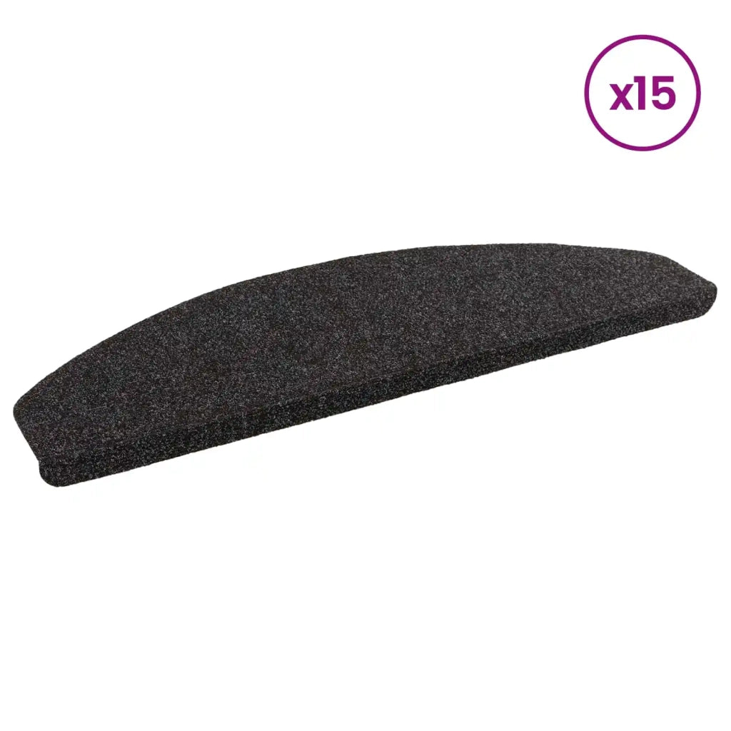 Tappetini per scale autoadesivi 15 pcs Nero 80 x 28 x 3,5 cm 42040595