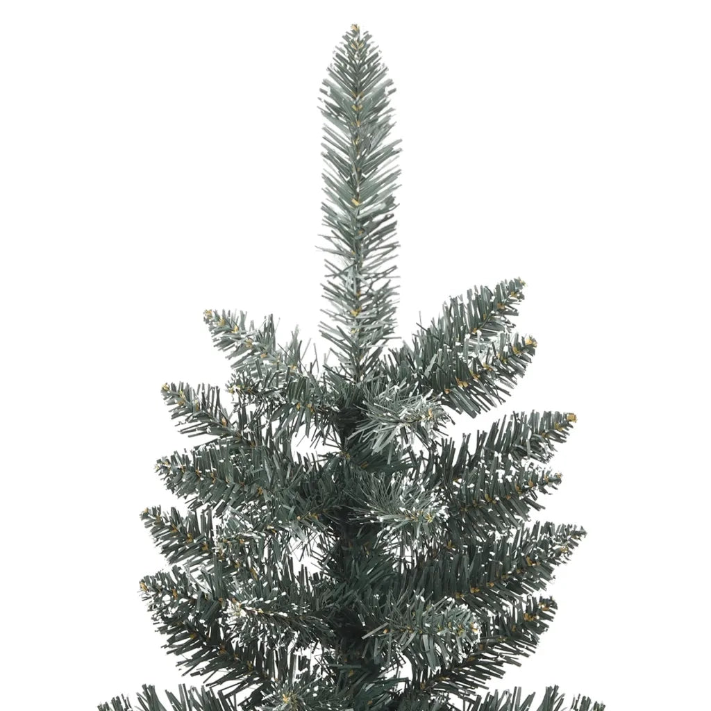 Albero di Natale Artificiale Sottile con Base Verde 120 cm PVC 345183