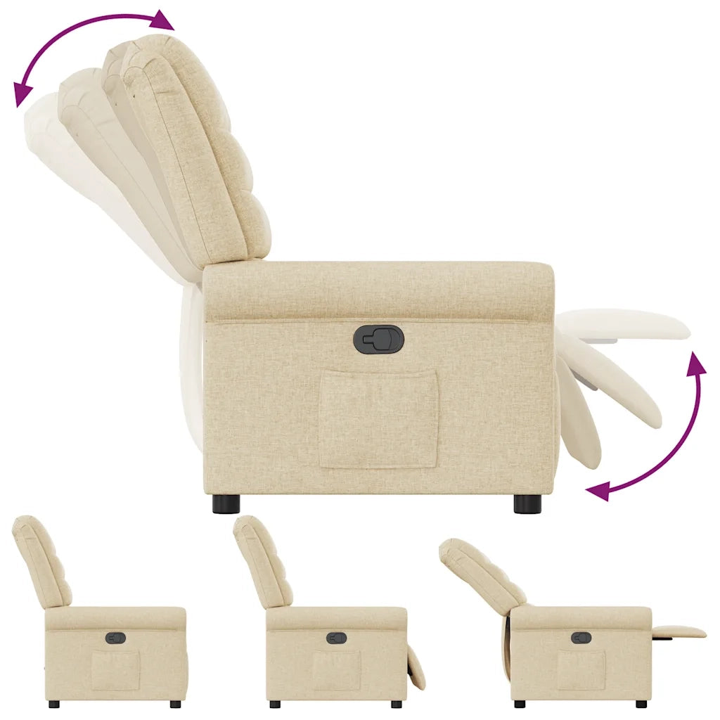 Poltrona Reclinabile in Tessuto Crema 4015644