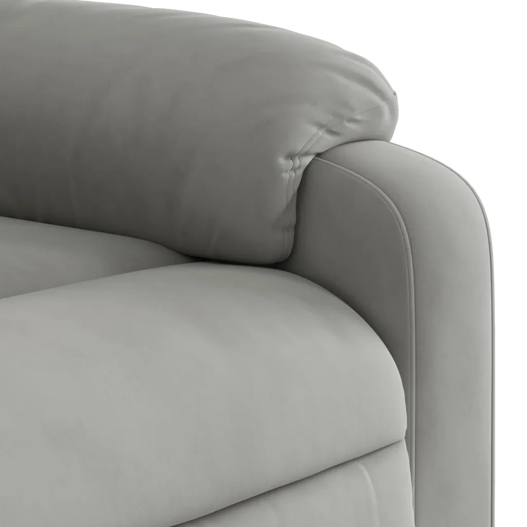 Poltrona | Sedia Relax Reclinabile Grigio Chiaro in Tessuto di Microfibra