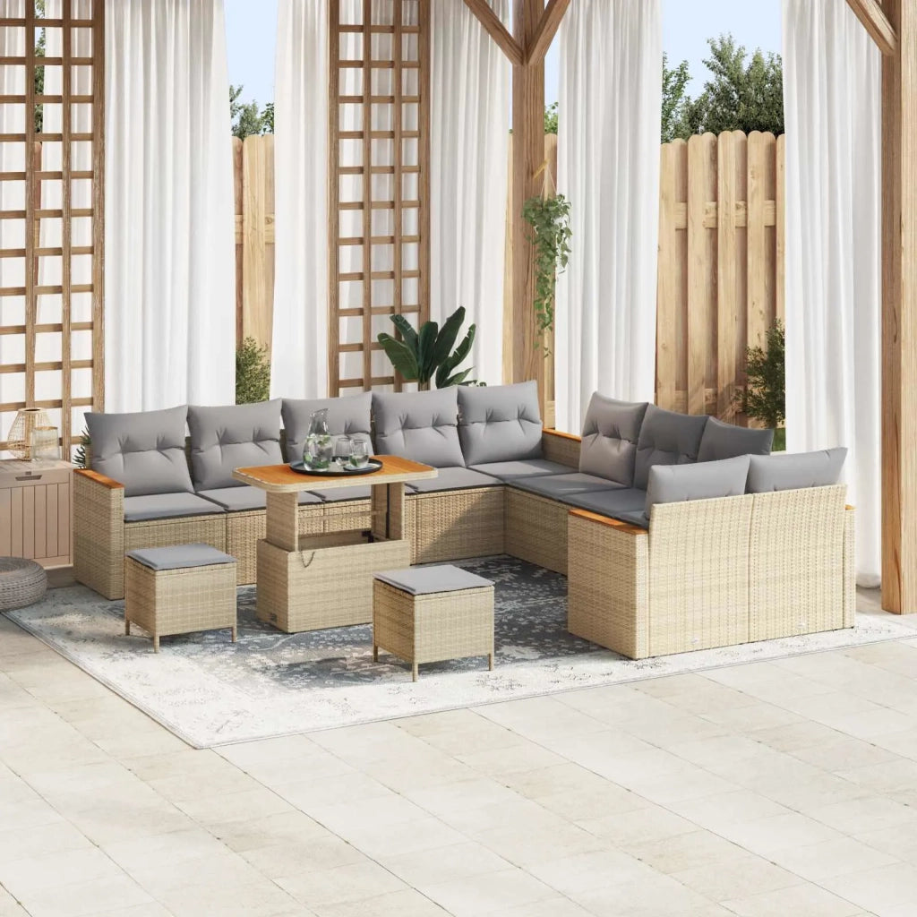 Set Divano da Giardino 13 pcs Beige polyrattan 3362977