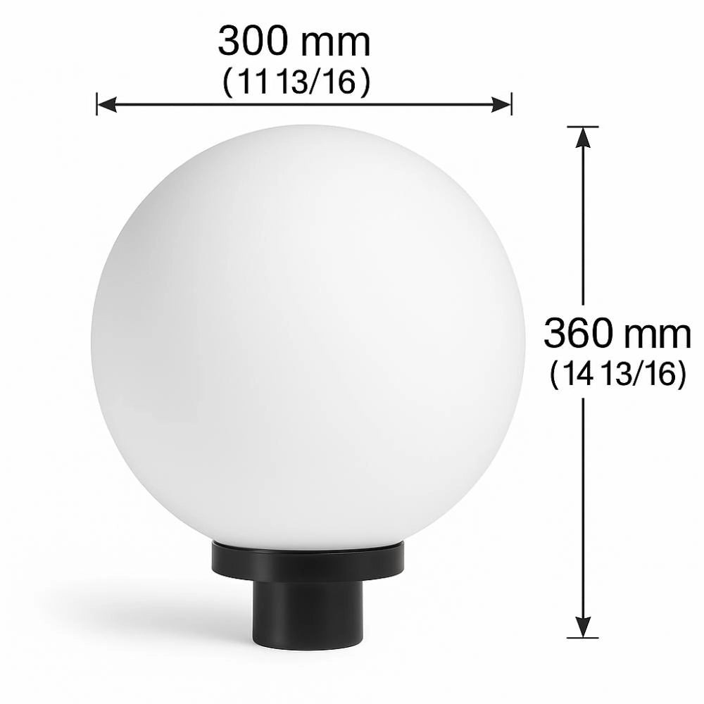 Globo acrilux sfera opale per lampioni montaggio a palo *** diametro 300 millimetri, confezione 1
