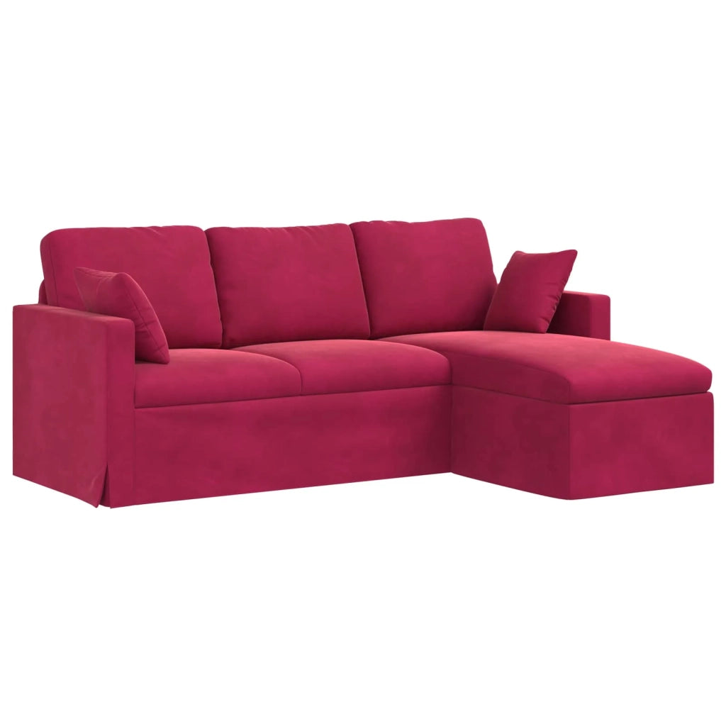 Divano Rosso Vino 198 x 134 x 80 cm Velluto 42024463
