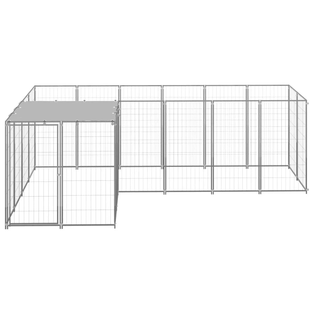 Gabbia per cani da esterno recinto per animali colore argento 4,84 m² acciaio codice 02_0000278