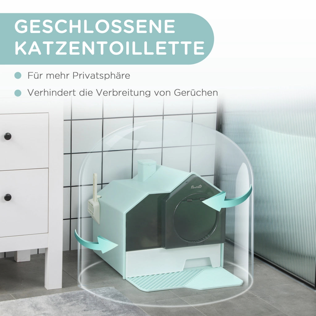 Casetta igienica per gatti ¨C zephmum ¨C verde e bianco