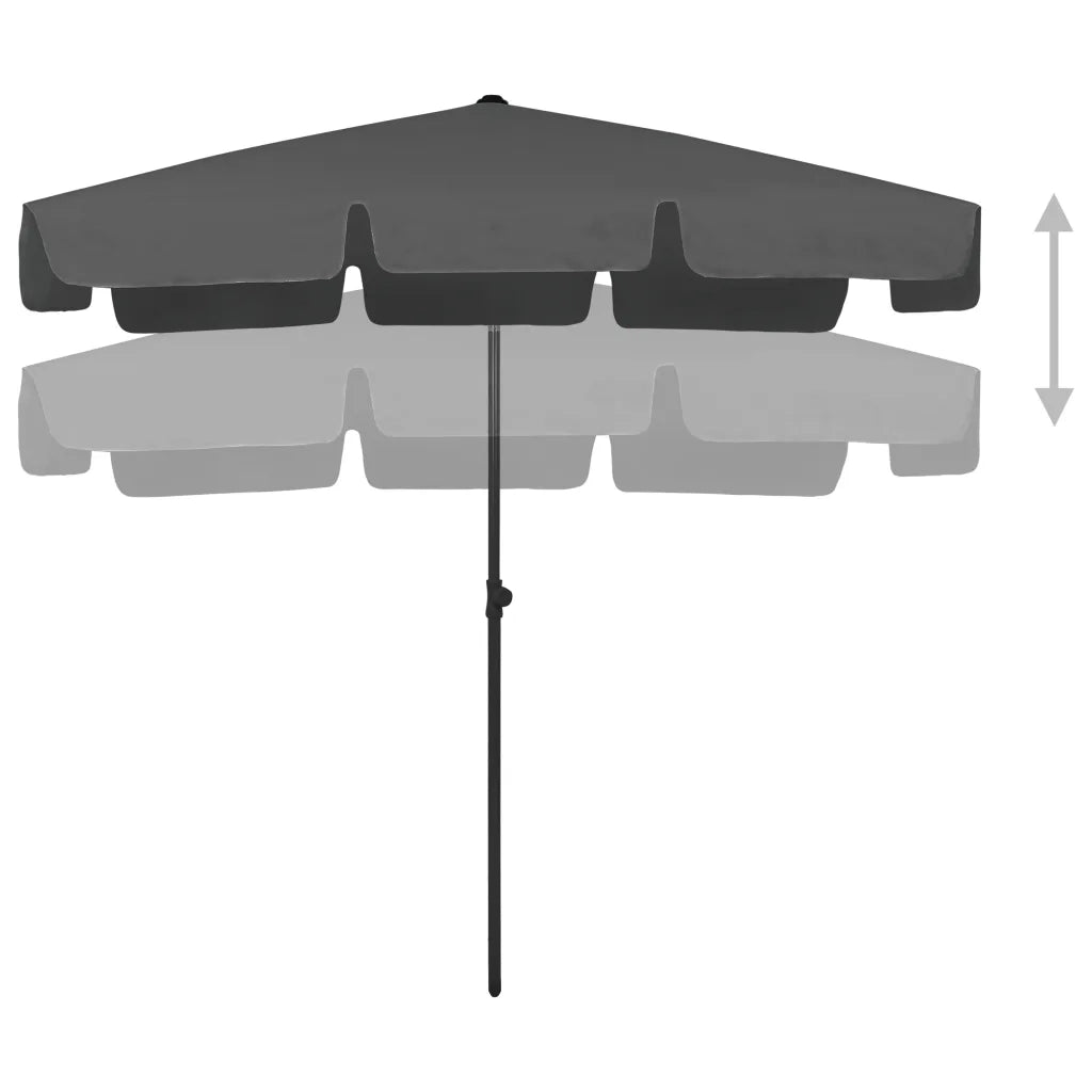 Ombrellone da Spiaggia-Ombrellone da mare Antracite 200x125 cm