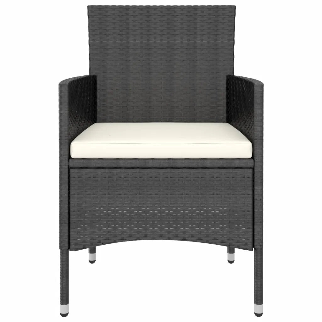 Set Mobili da Pranzo per Giardino 3 pz Polyrattan Nero 3098022
