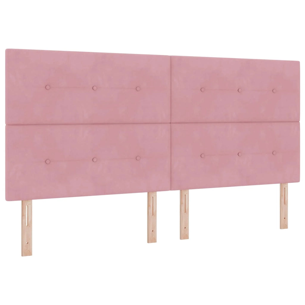 Letto box spring con materasso Rosa 200 x 200 cm Velluto 3455179