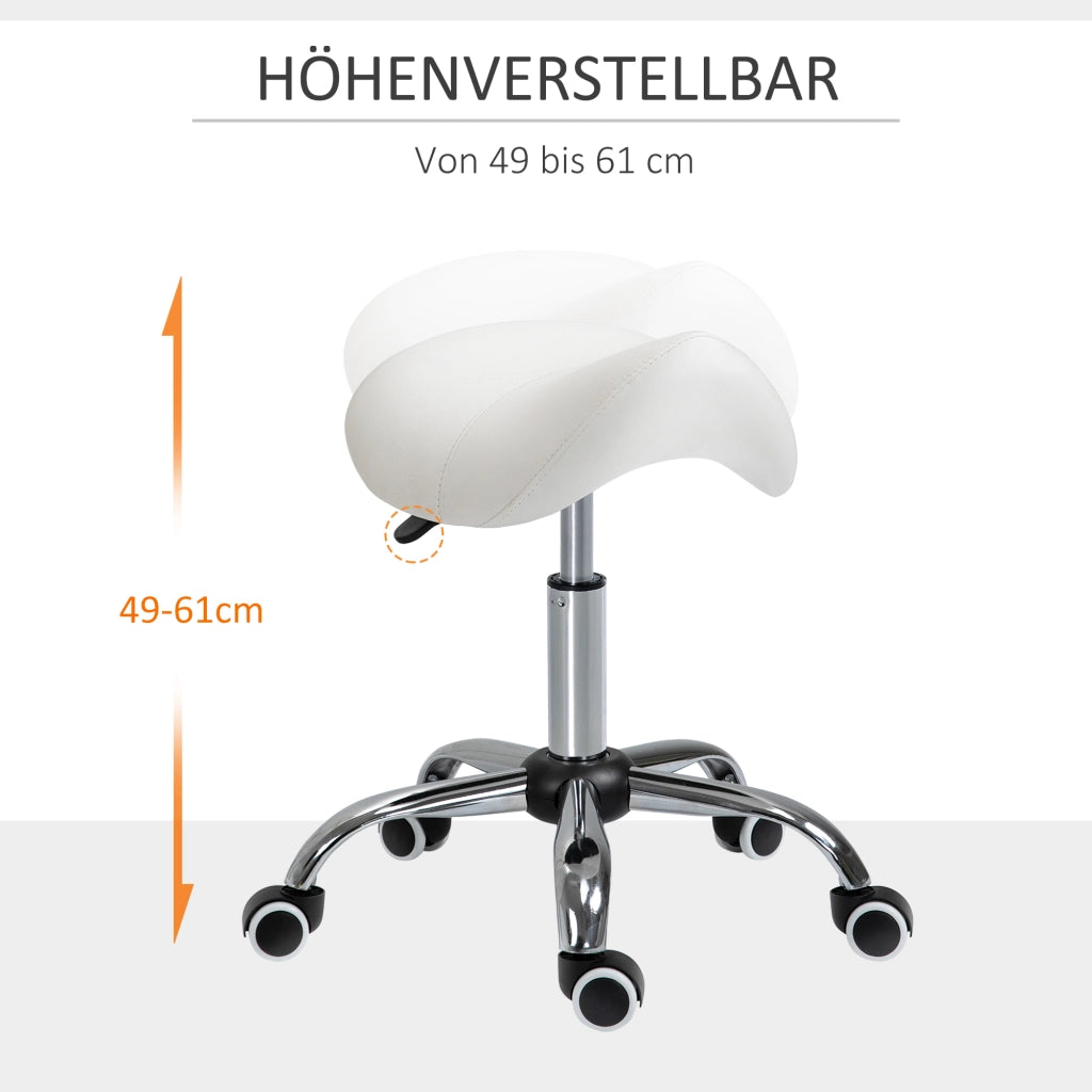 Sgabello girevole regolabile in altezza ¨C zephmum ¨C Bianco 49-61 cm