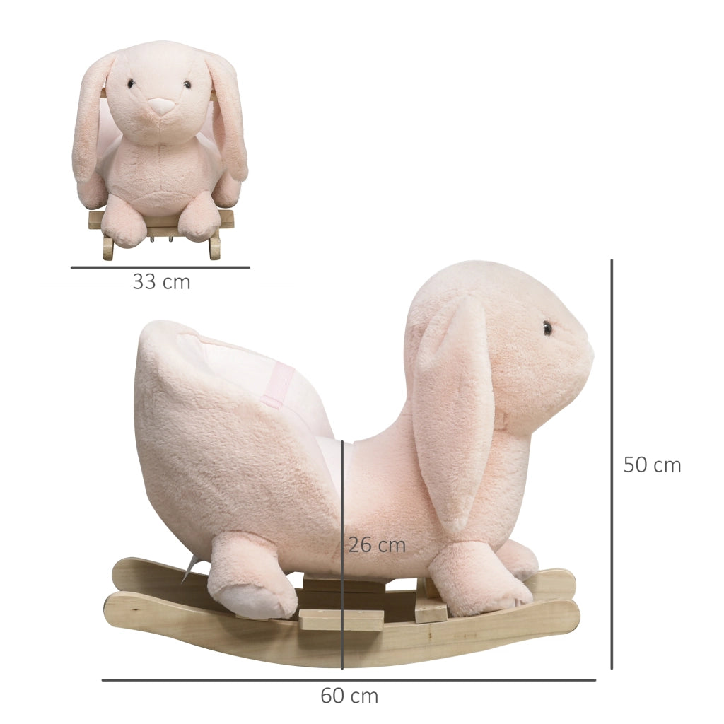 Dondolo a Dondolo per Bambini Forma Coniglio ¨C Minimal ¨C Rosa 60x33x50cm