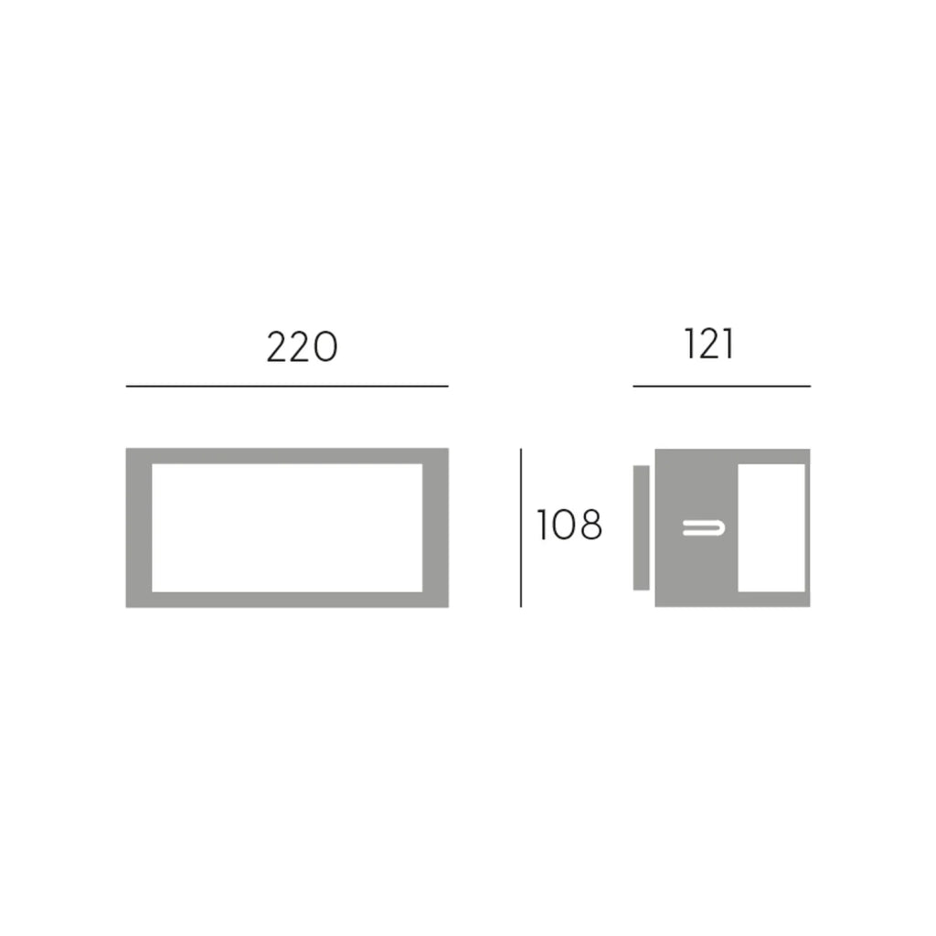 Applique Per Esterni Ed Interni In Alluminio Grigio Led 10 W 700 Lm 3000K Petit