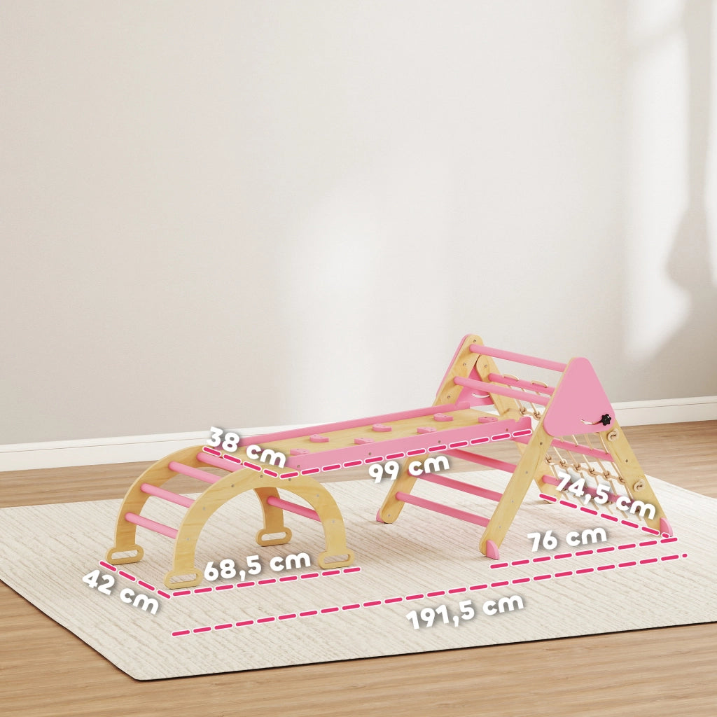 Casetta per bambini con scivolo e scala ¨C zephmum ¨C rosa, legno