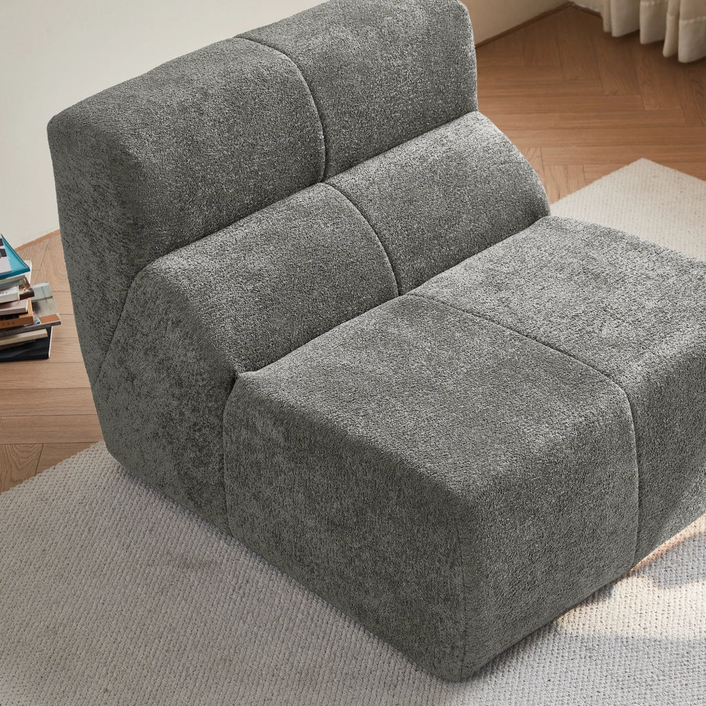 Poltrona con design ergonomico e seduta in schiuma ad alta densita in velluto - grigio chiaro - 94×110×79 cm
