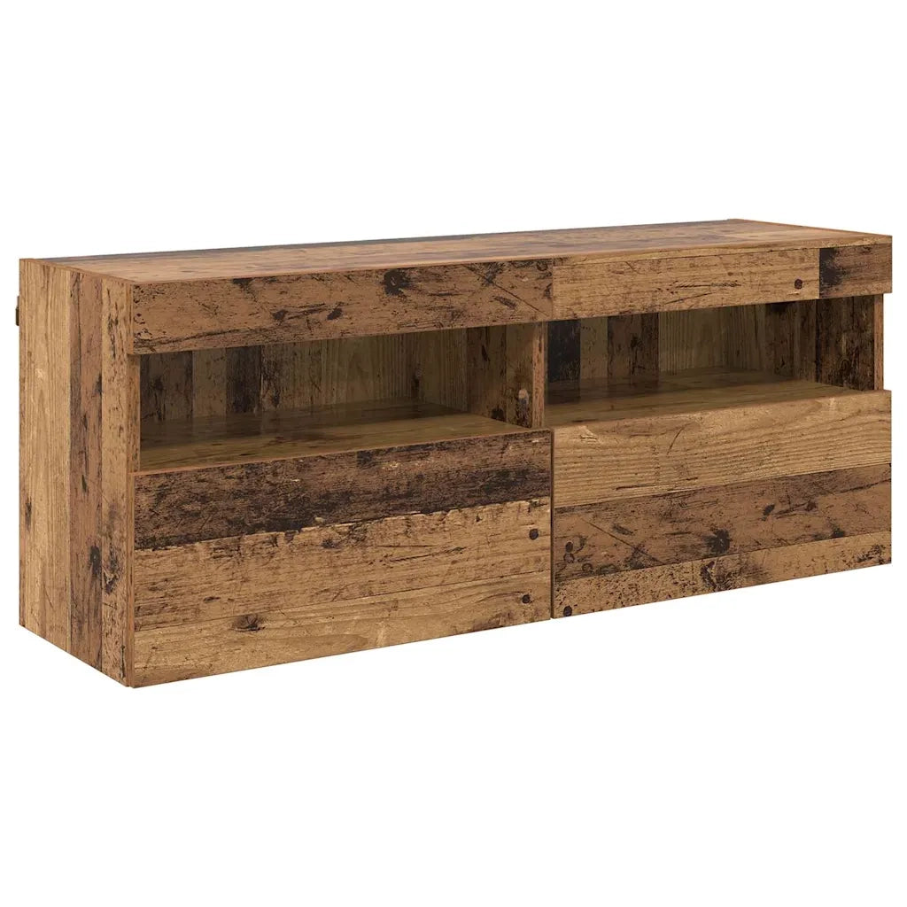 Mobile TV da parete con LED Legno vecchio 100 x 30 x 40 cm 882983