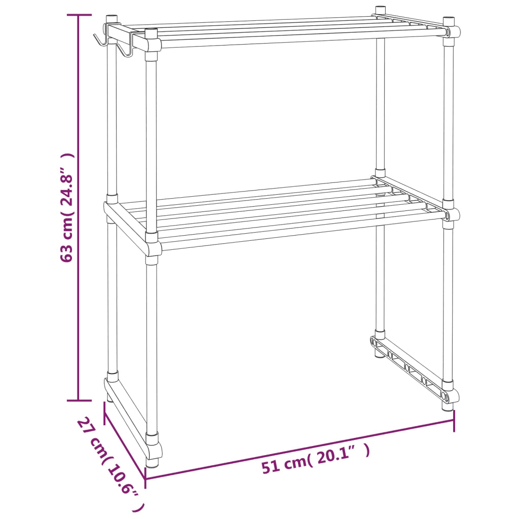 Ripiano per Microonde Bianco 51x27x63 cm in Alluminio 154617