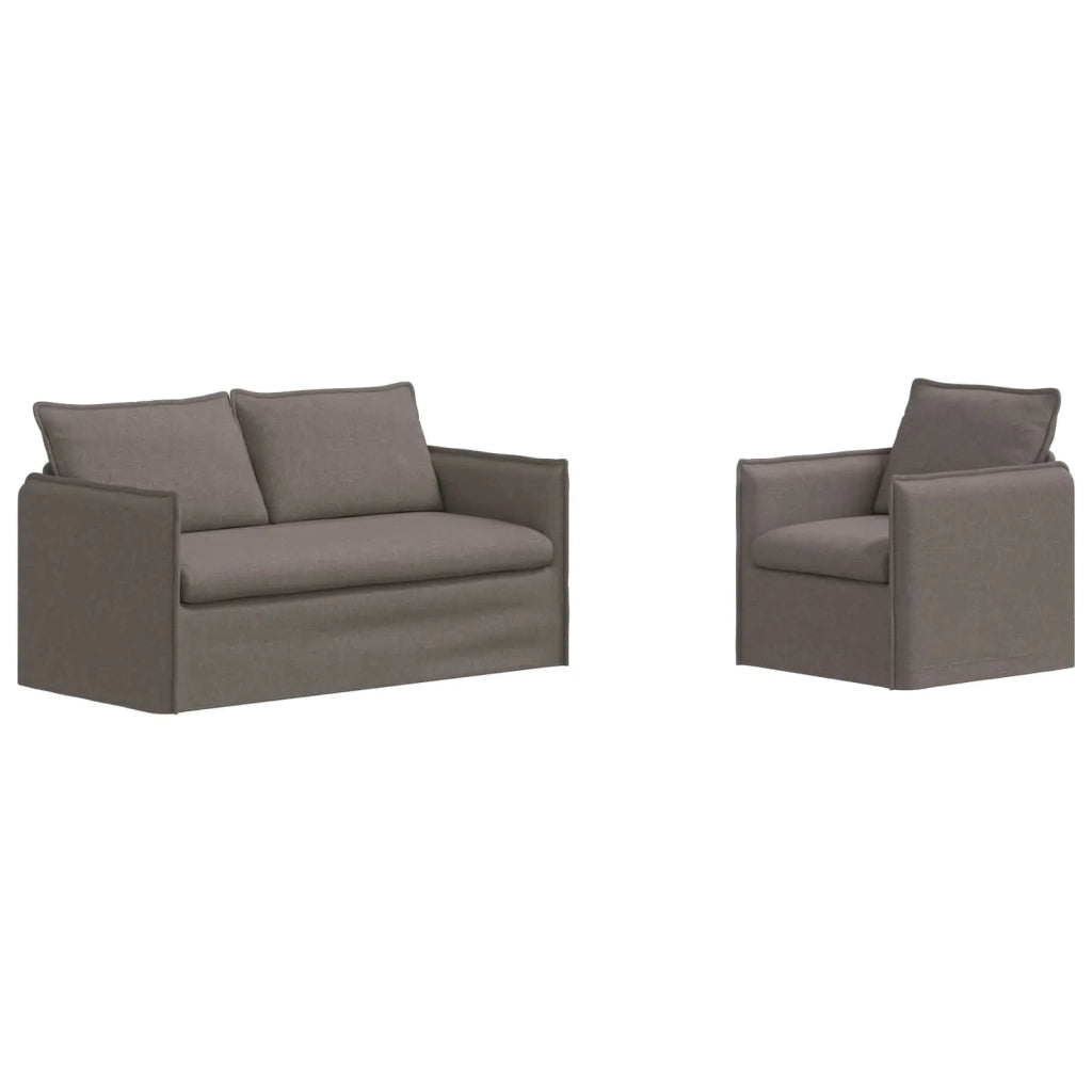 Set di divani 2 pcs Tortora 156 x 82 x 85 cm Tessuto 3407571
