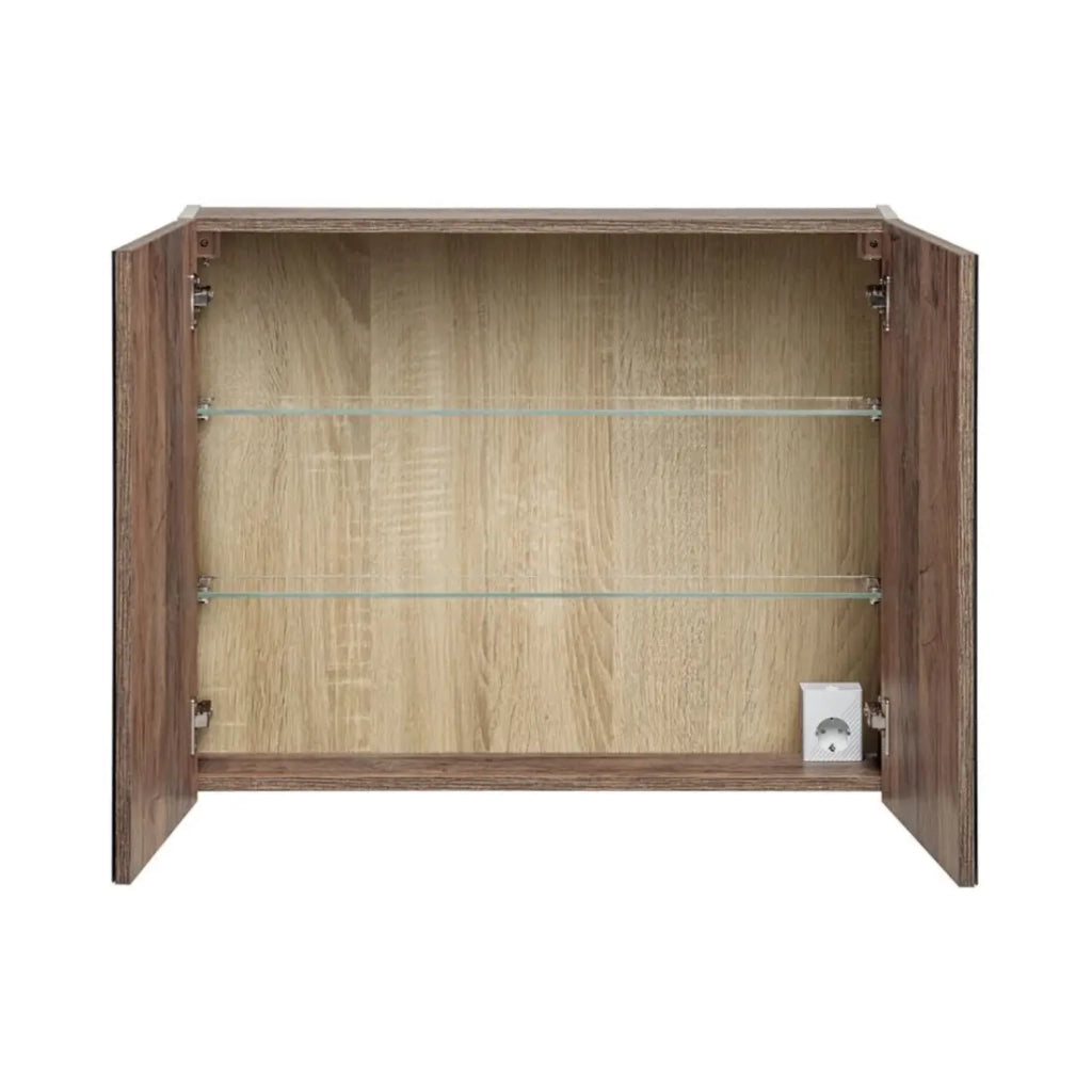 Mobile da bagno VANTA 80 cm taupe – Porte a battente con specchi