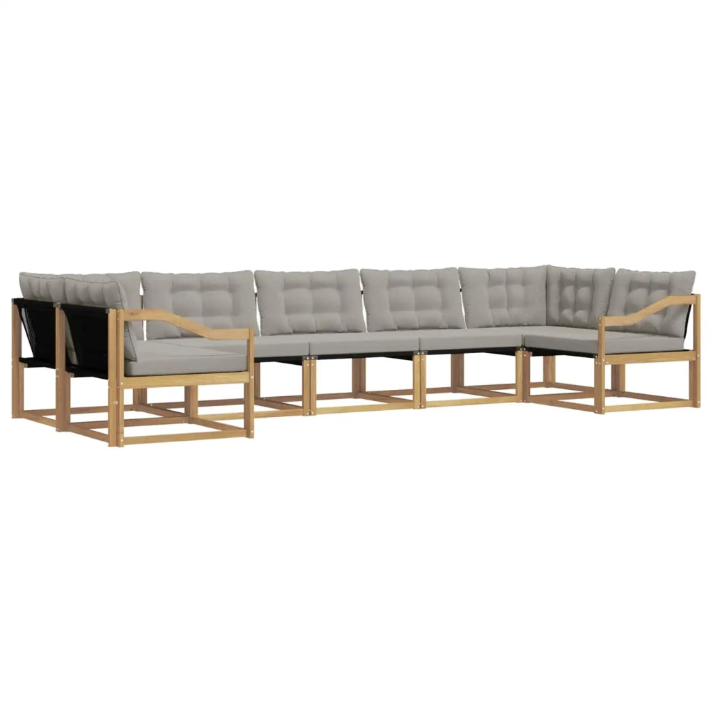 Set di divani da esterno 7 pz Bianco e Grigio Chiaro 3389053