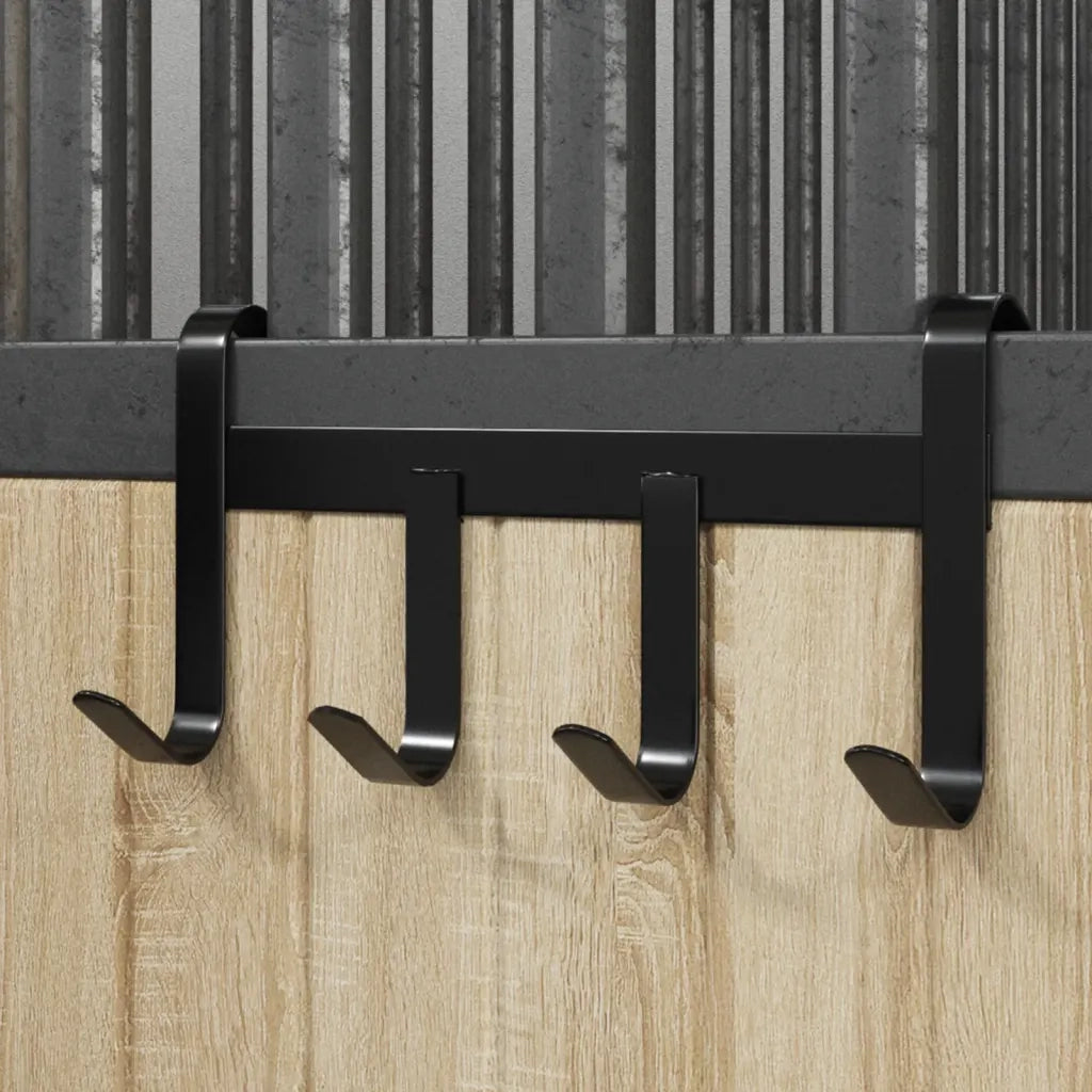 Supporto Briglie con 4 Ganci Nero in Acciaio 172461