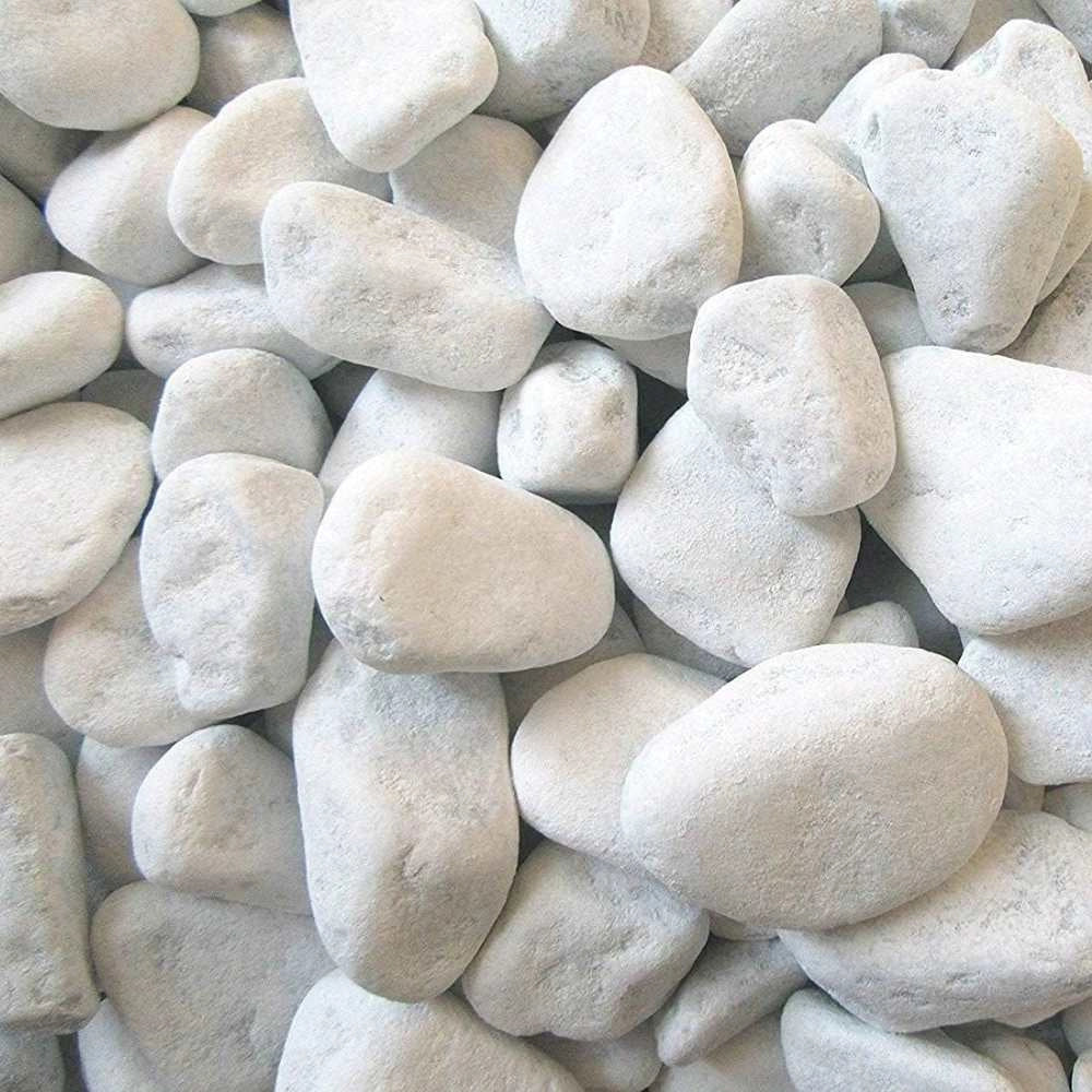 Ciottoli bianco valle d'itria pietre naturali decorativi giardini aiuole vasi *** misura 15/25, formato 25 kg, confez...
