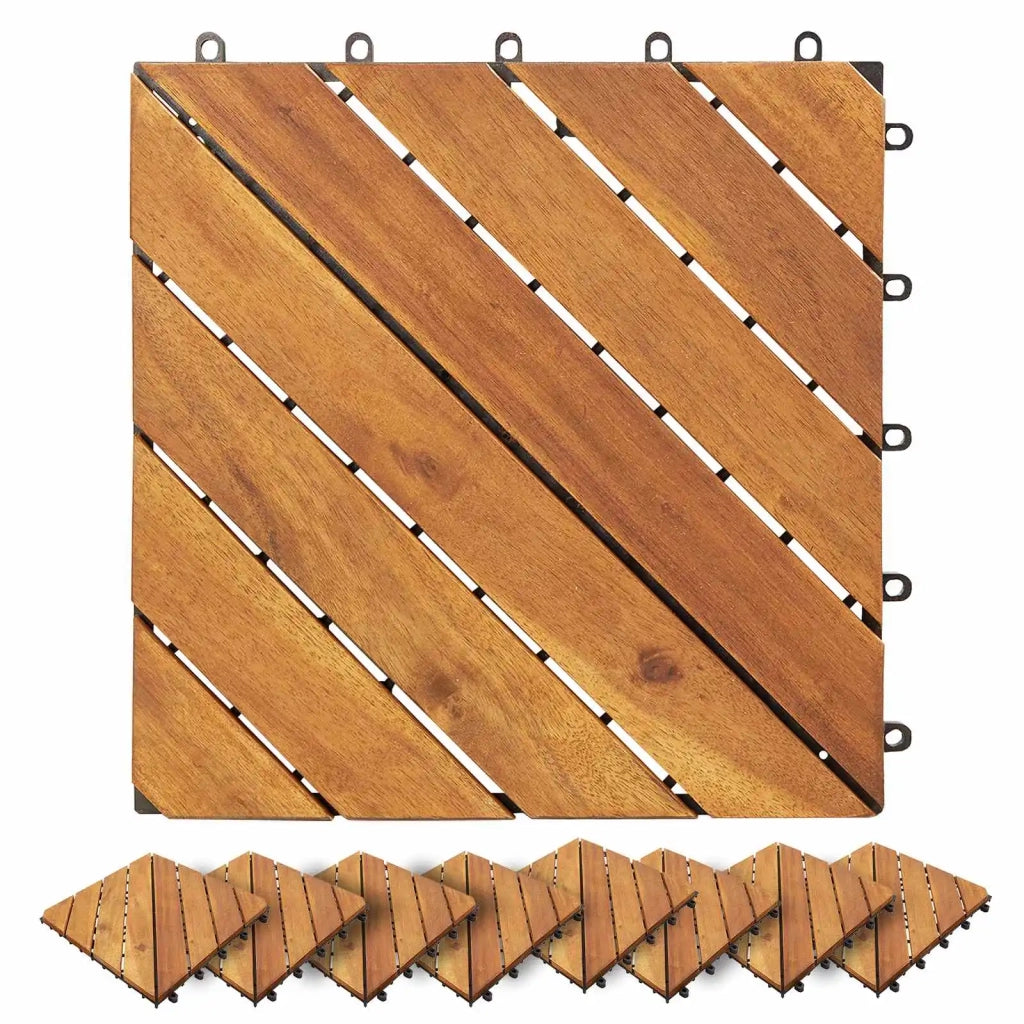 Piastrella per Decking 30 pz Marrone 30 x 30 cm CFW6471604