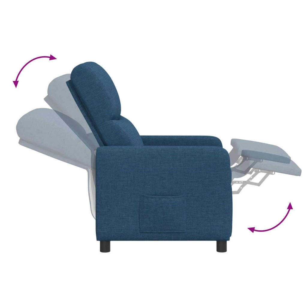 Poltrona reclinabile Blu Tessuto 42034837