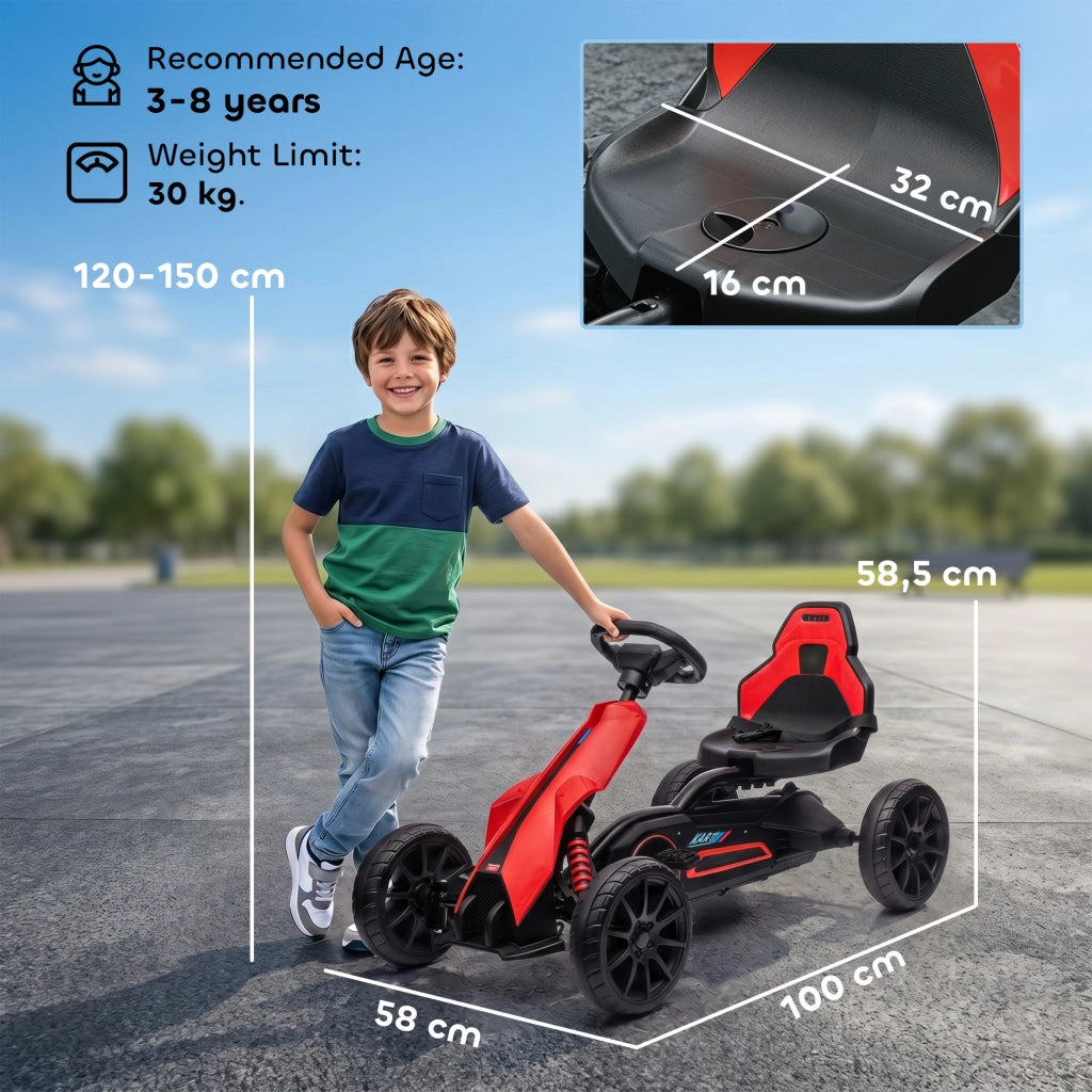 Go Kart per Bambini ¨C zephmum ¨C Rosso, per 3-8 Anni