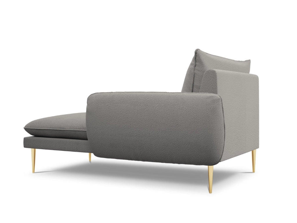 Cosmopolitan Design - Chaise longue destra "Vienna" in bouclé grigio 