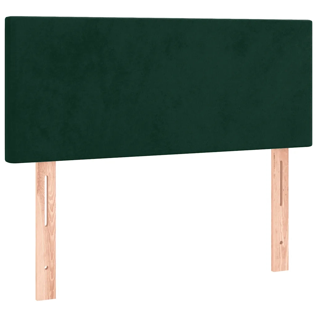 Letto a Molle con Materasso e LED Verde Scuro 100x200cm Velluto