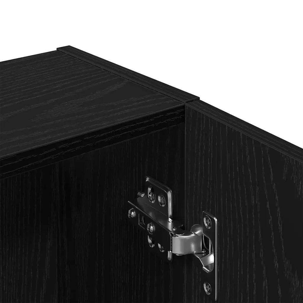 Mobiletto per specchio con porta Rovere Nero 64 x 20 x 67 cm 862096