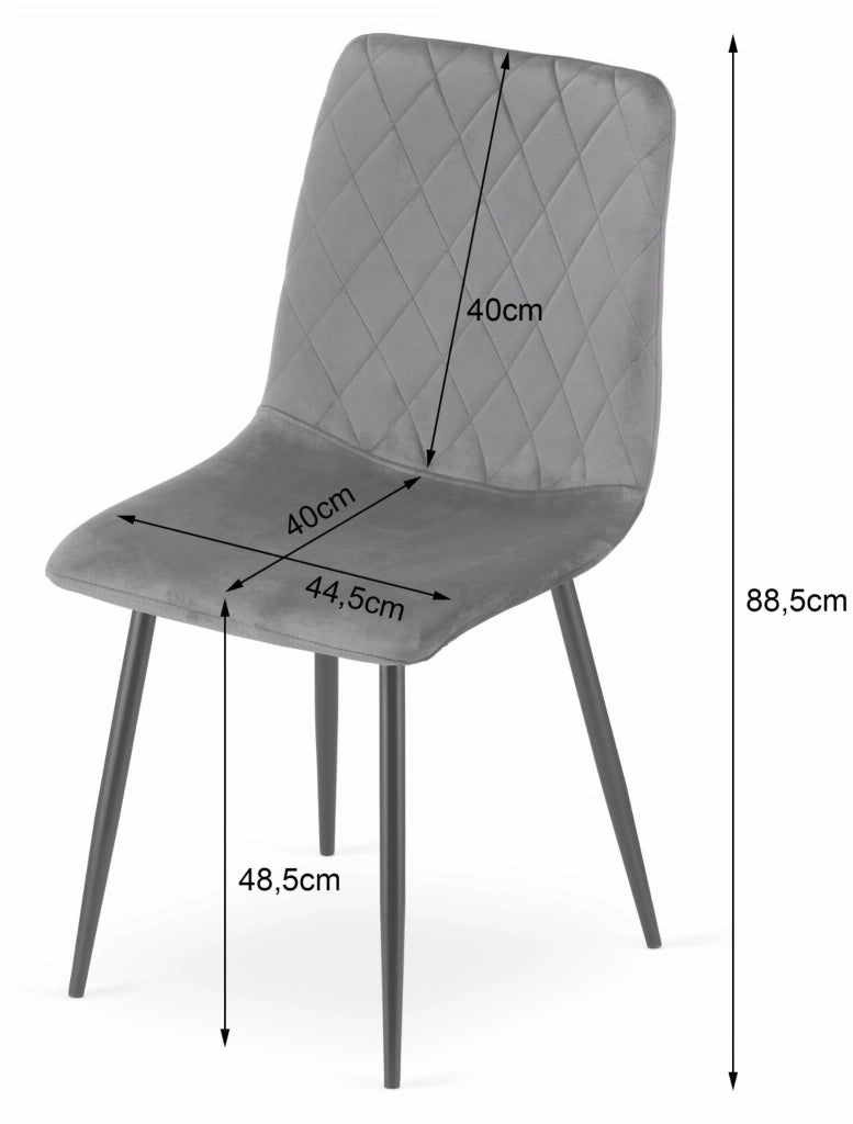 Sedia VALORA TURIN - Design ergonomico in velluto blu navy x 1