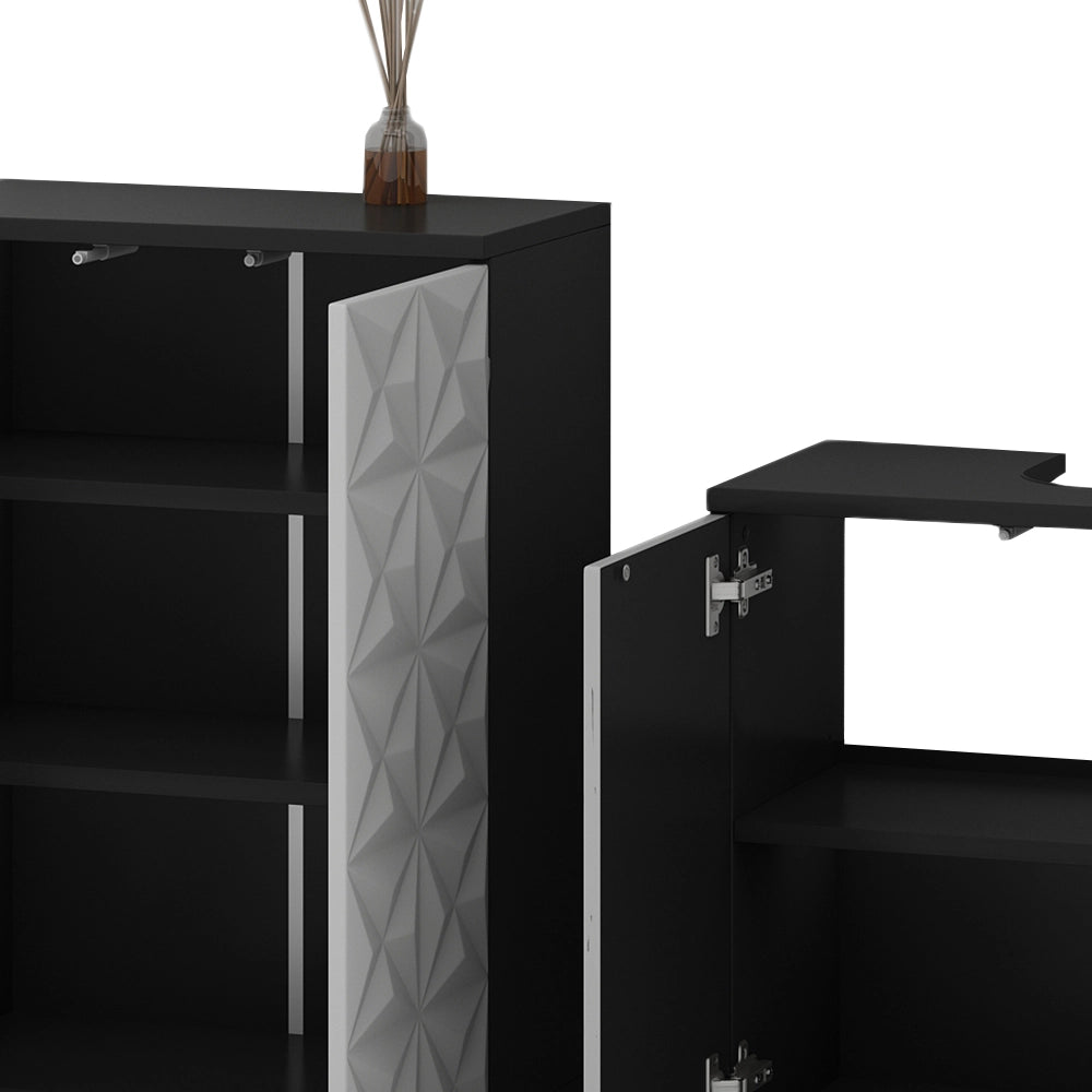 Vicco Set di mobili da bagno Nero 4 parti