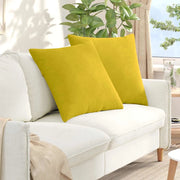 Cuscini da Divano 2 pz-Set di 2 Cuscini per Sofa Giallo 60 x 60 cm Tessuto in Cords