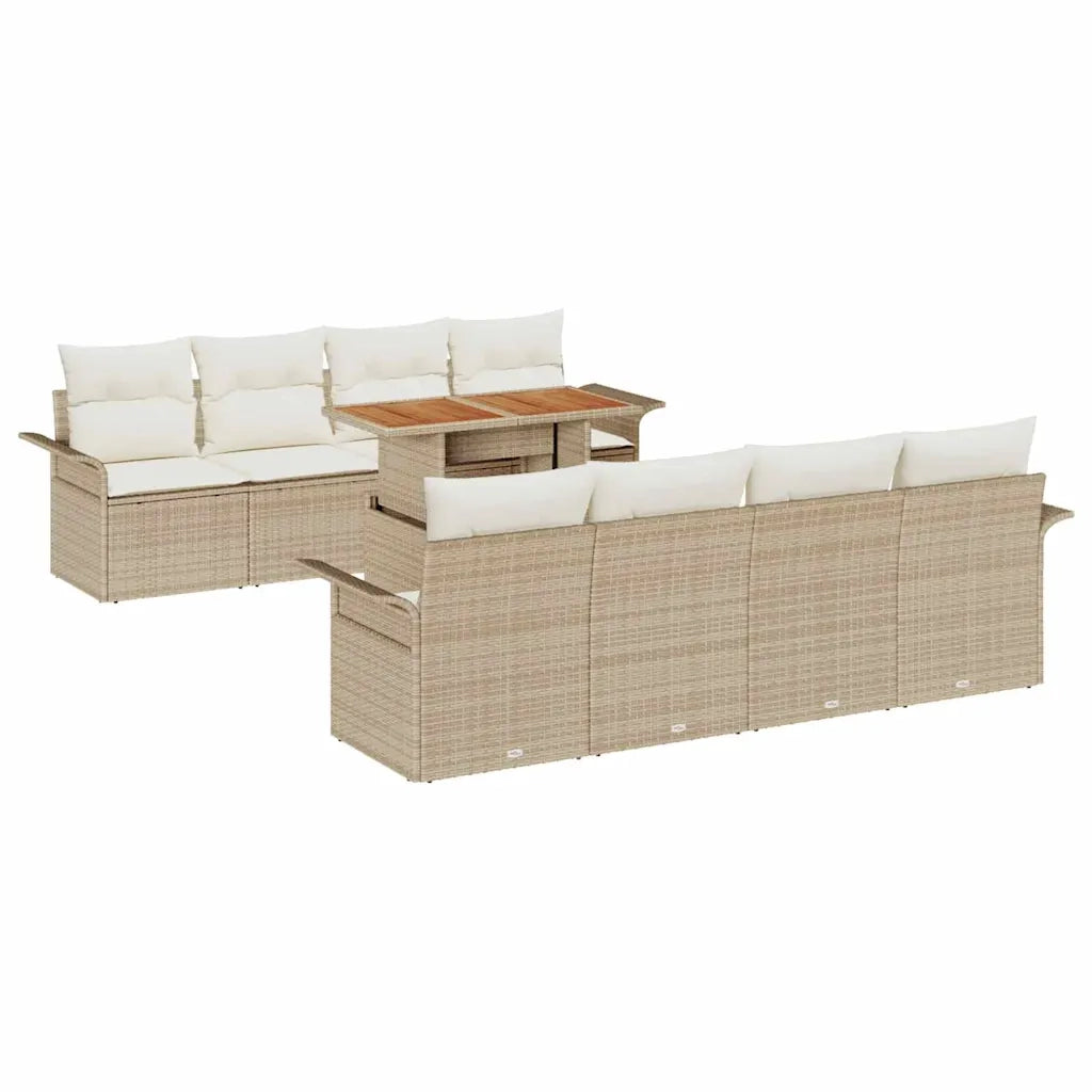 Set Divano da Giardino 7 pcs Beige e Crema polyrattan 3349308