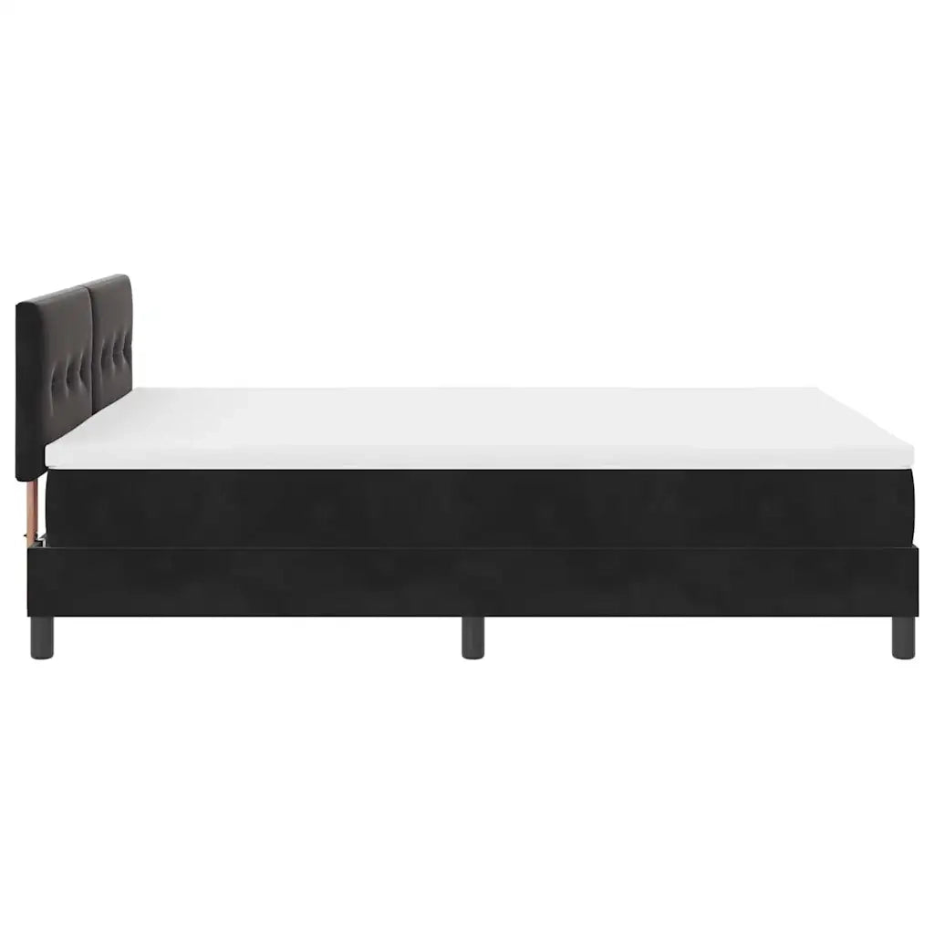 Letto a molle con materasso Nero 140 x 190 cm Velluto 3339172