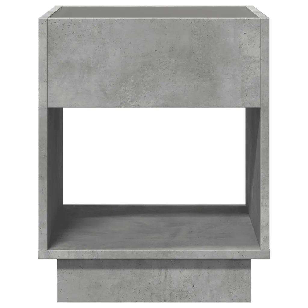 Comodino con LED Infinity Grigio Cemento 40x40x50 cm 3284080