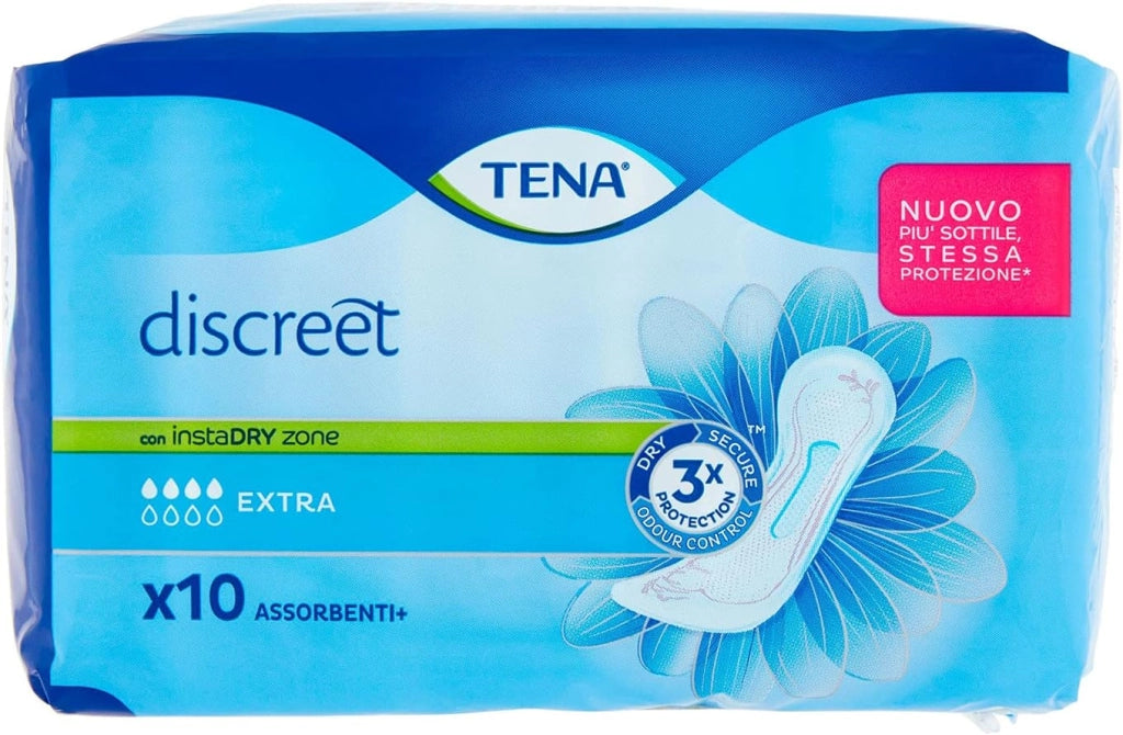 TENA DISCREET EXTRA ASSORBENTI IN CONFEZIONE DA 10 PEZZI