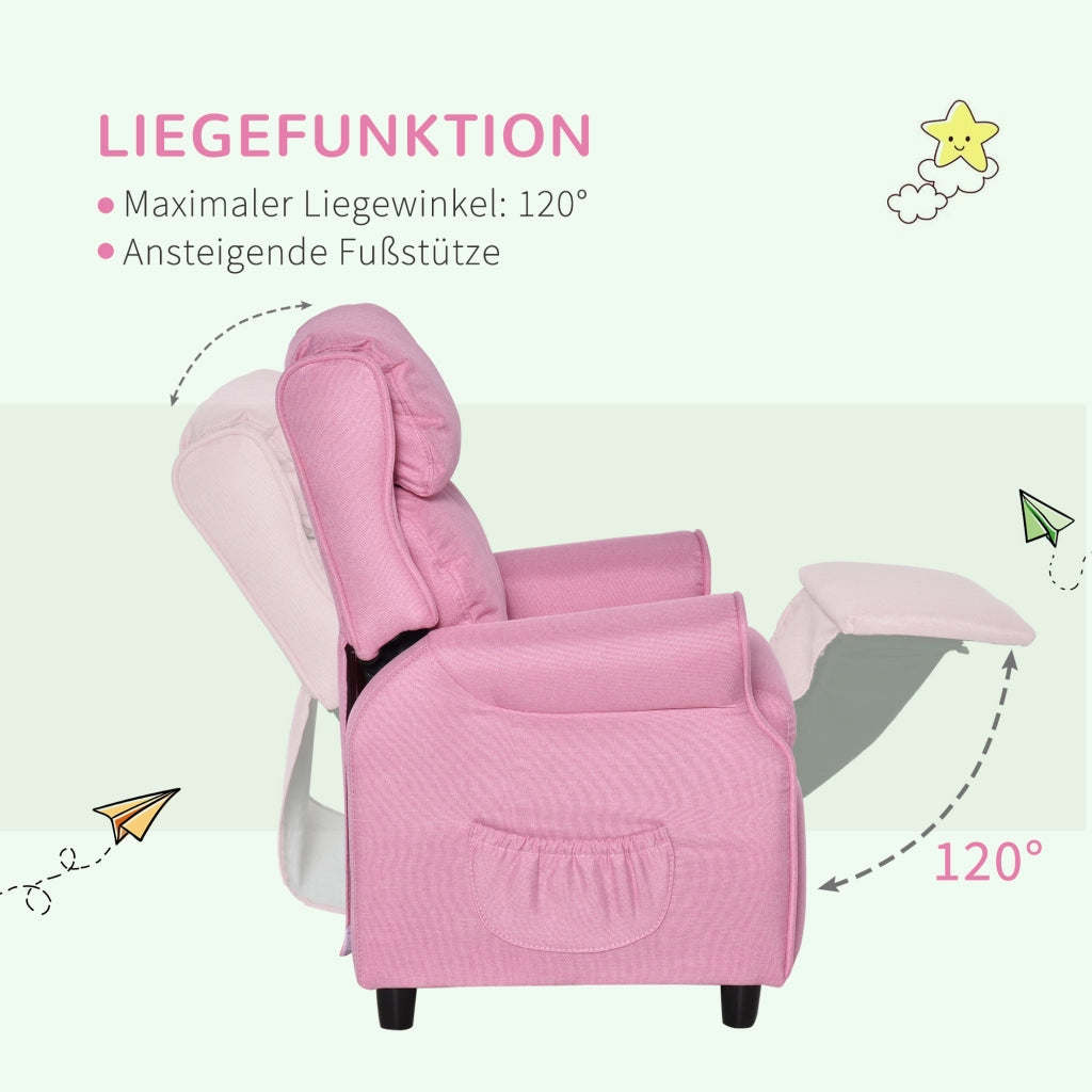 Divano bambini con poggiapiedi e braccioli regolabili ¨C zephmum ¨C rosa
