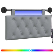 Testiera | Testata sospesa Con luce LED Grigio Chiaro Tessuto