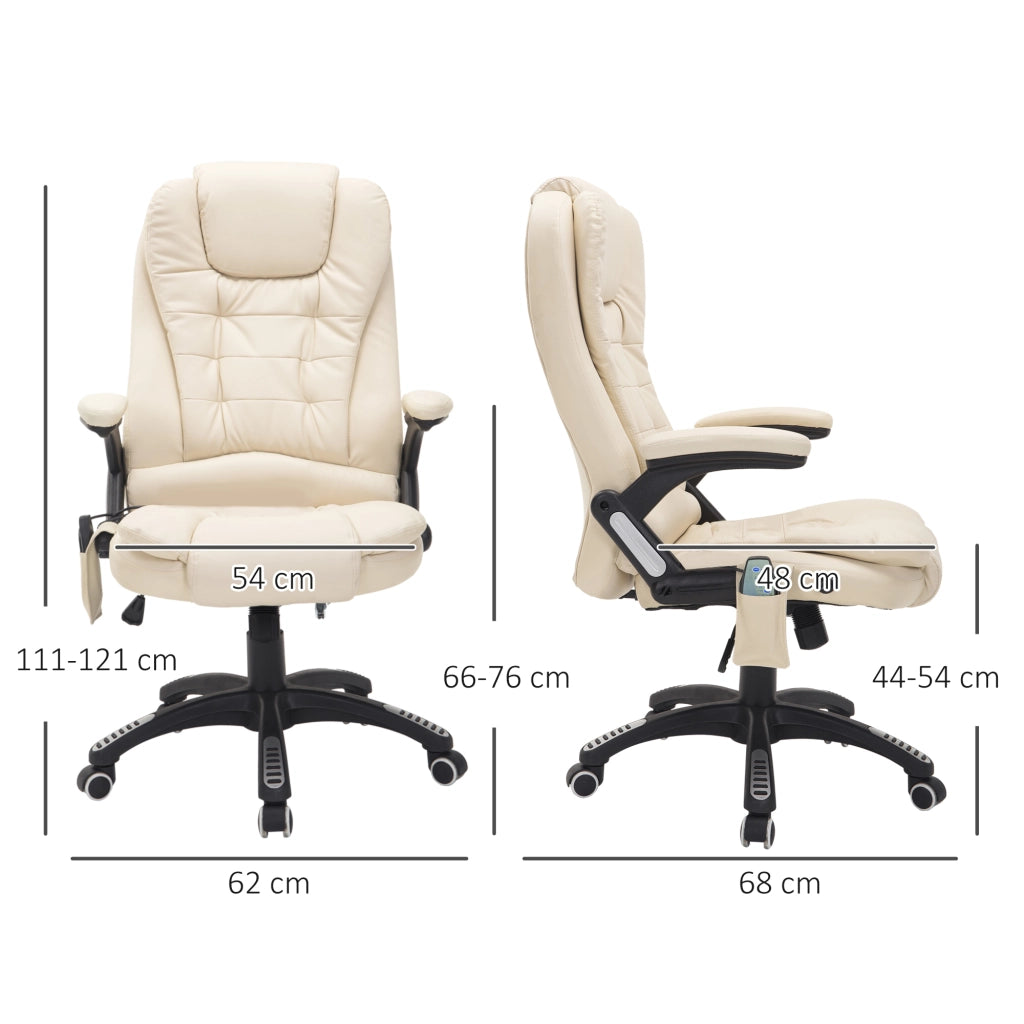Sedia da ufficio con massaggio e riscaldamento ¨C Minimal ¨C cremewei? e nero