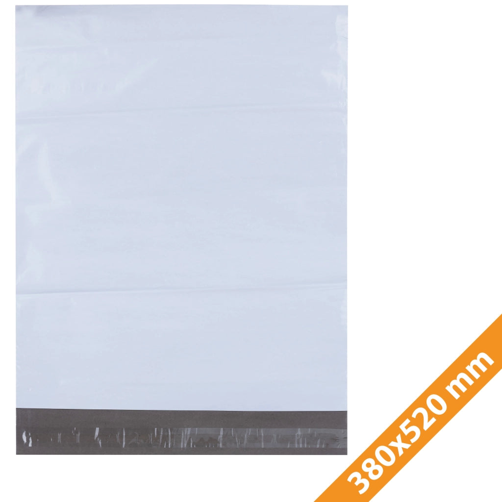 Buste per Spedizioni Bianche 380x520 mm 100 Pezzi – LDPE Resistente, Impermeabile, Sicurezza Dati e Prodotti