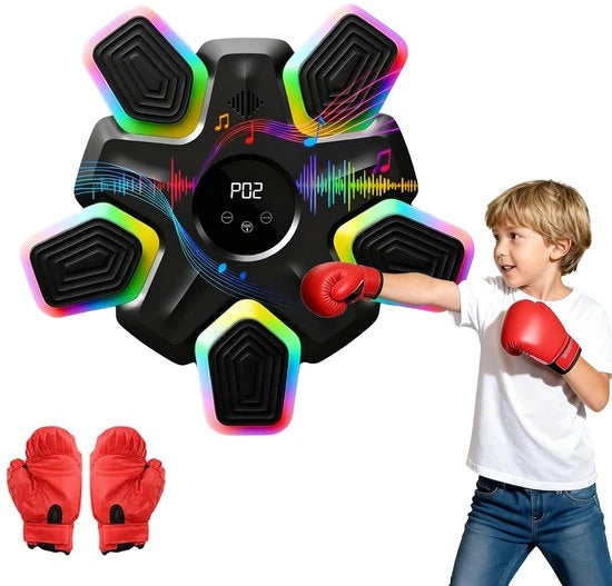 Macchina da Pugilato Professionale con Bluetooth - Adatto per Bambini e Adulti - Colore Grigio - Palestra Indoor