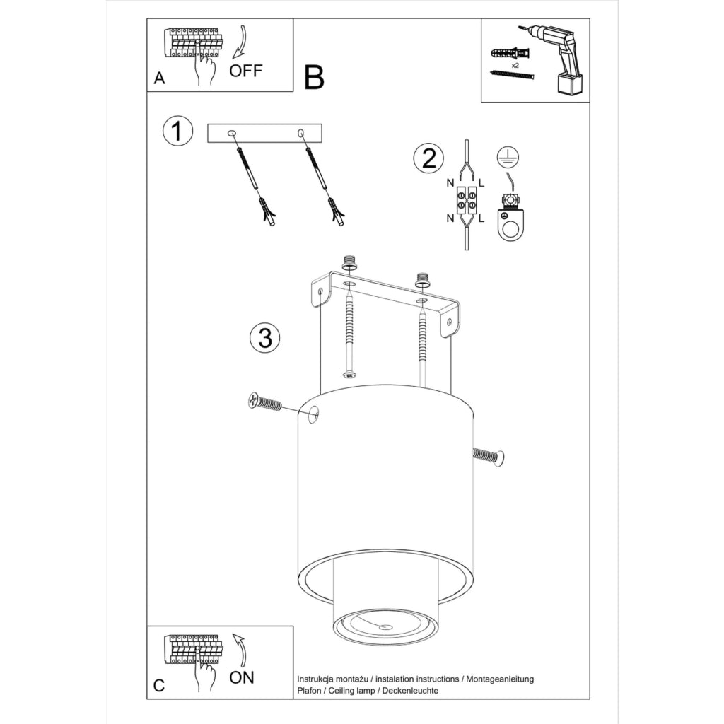 Lampada a soffitto NESI nero