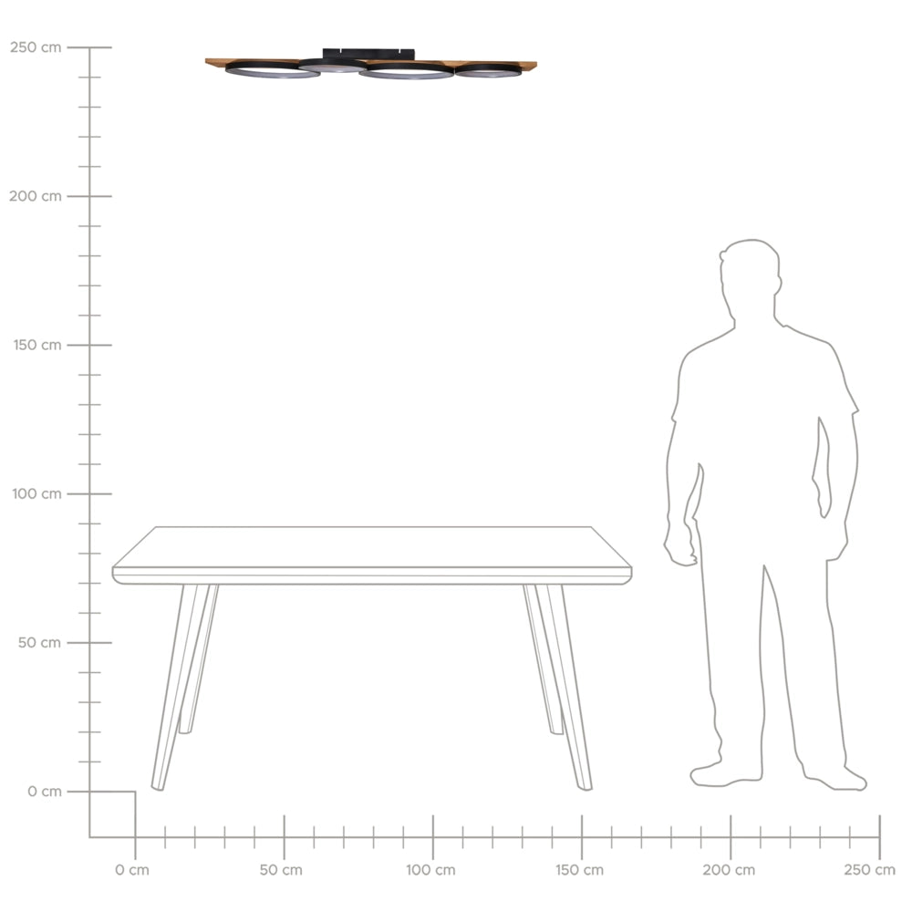 Lampada da soffitto in acciaio nero con luci LED integrate design ad anelli illuminazione decorativa moderna