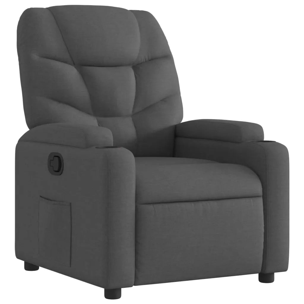 Poltrona reclinabile in tessuto grigio scuro 3205609