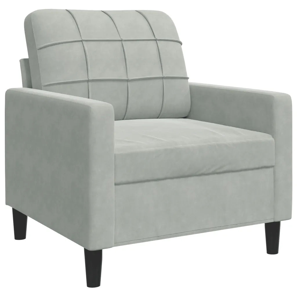 Set di Divani 3 pz con Cuscini e Rinforzi Grigio Chiaro Velluto 3278371