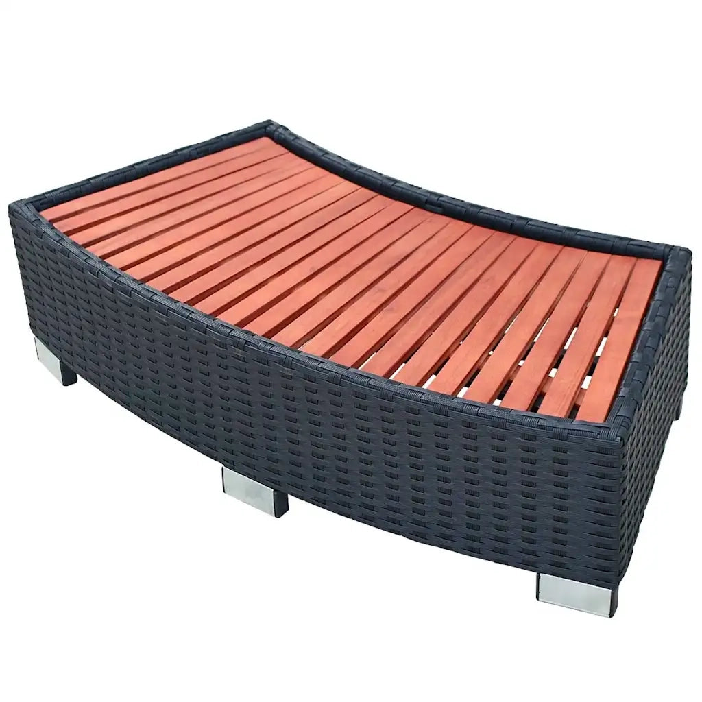 Scalino per Spa in Polyrattan 92x45x25 cm Nero 42700