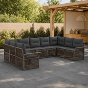 Set Divano da Giardino 9 pz Grigio polyrattan 3434933