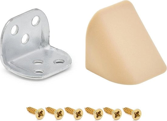 Connettori angolari in metallo con copertura - 20 pezzi di supporto per pannelli set di connettori per mobili - viti per connettori di retrofaccia - connettori di corpo esagonale 29 mm