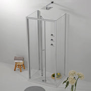 Box Doccia Pieghevole 3 Lati 70x80x70 a Libro Trasparente 6 mm